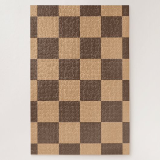  geruit in warme browns legpuzzel (Verticaal)