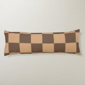  geruit in warme browns lichaamskussen (Achterkant)