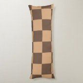  geruit in warme browns lichaamskussen (Achterkant (Verticaal))