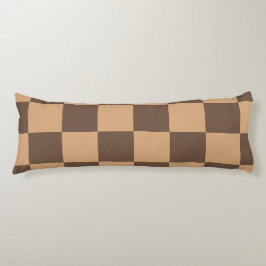 geruit in warme browns lichaamskussen