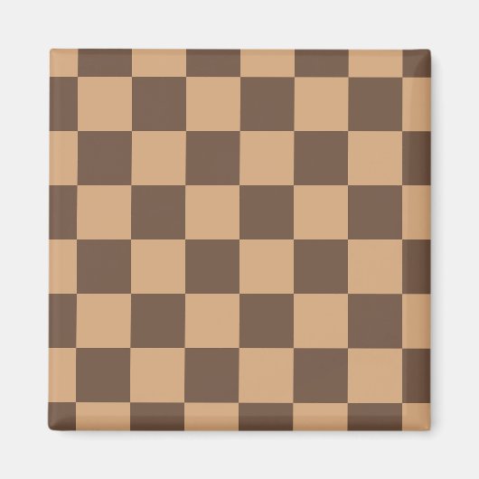 geruit in warme browns magneet (Voorkant)