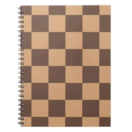 geruit in warme browns notitieboek (Voorkant)
