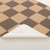  geruit in warme browns sherpa deken (3/4)