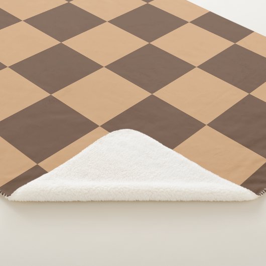 geruit in warme browns sherpa deken (3/4)