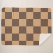  geruit in warme browns sherpa deken (Voorkant (horizontaal))
