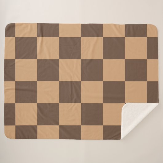  geruit in warme browns sherpa deken (Voorkant (horizontaal))