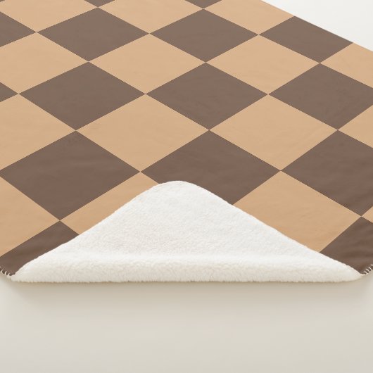  geruit in warme browns sherpa deken (3/4)