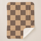  geruit in warme browns sherpa deken (Voorkant)