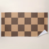  geruit in warme browns strandlaken (Voorkant)