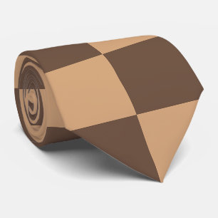 geruit in warme browns stropdas
