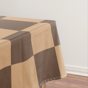  geruit in warme browns tafelkleed