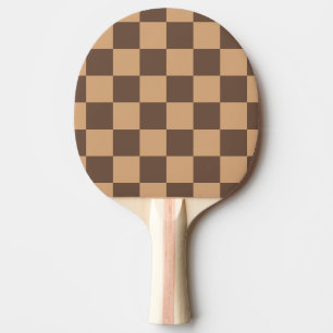 geruit in warme browns tafeltennisbatje
