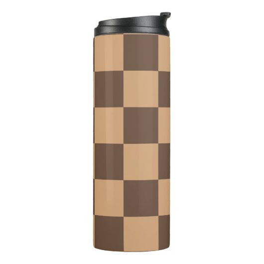  geruit in warme browns thermosbeker (Gedraaid links)