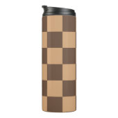  geruit in warme browns thermosbeker (Geroteerd rechts)