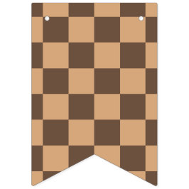  geruit in warme browns vlaggetjes