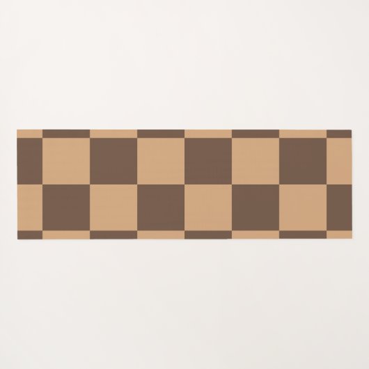 geruit in warme browns yogamat (Achterkant (horizontaal))