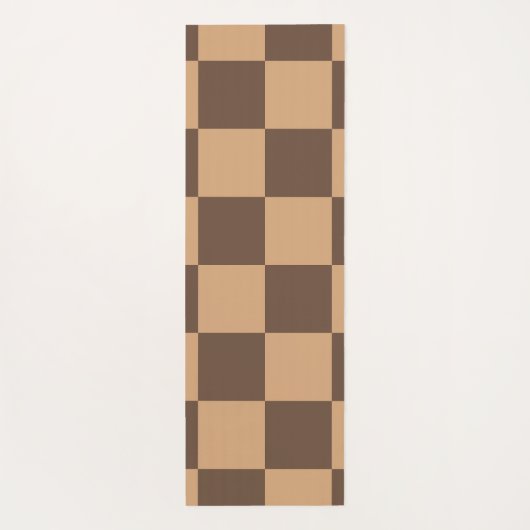  geruit in warme browns yogamat (Achterkant)