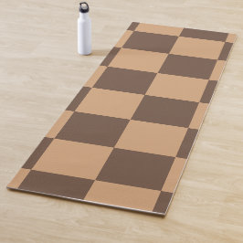  geruit in warme browns yogamat