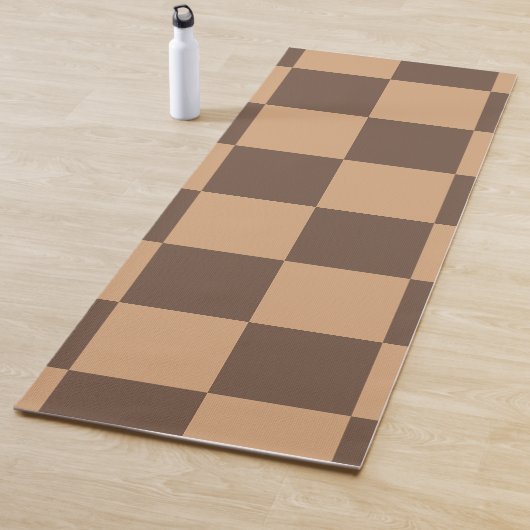  geruit in warme browns yogamat (In situ)