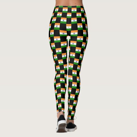Geruit India-vlagpatroon Leggings (Achterkant)