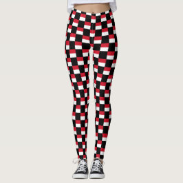 Geruit Indonesisch vlag patroon Leggings