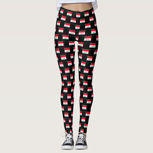 Geruit Irak-vlagpatroon Leggings (Voorkant)