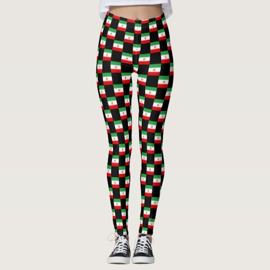 Geruit Iran-vlagpatroon Leggings (Voorkant)
