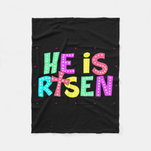 Geruit is hij verrezen Jezus Christelijk Paase Kin Fleece Deken