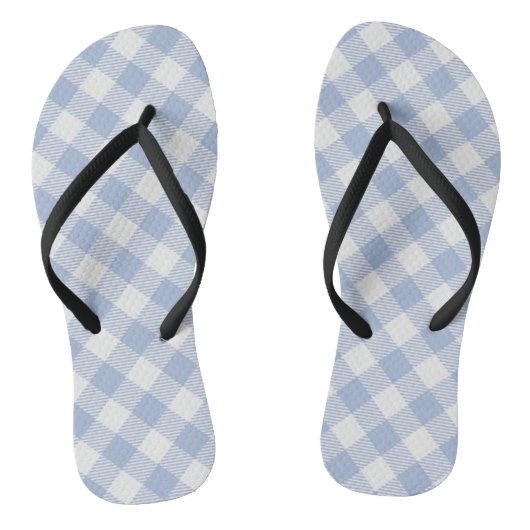 Geruit Klassiek Patroon Blauw Teenslippers (Voetbed)