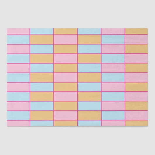 Geruit kleurrijk geruit patroon tissuepapier (Voorkant)