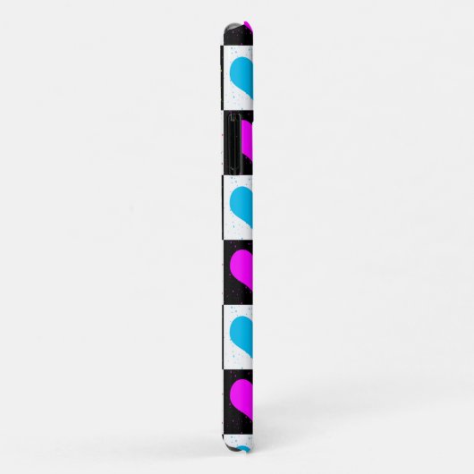 Geruit kleurrijk hartenpatroon Case-Mate iPhone case (Achterkant/rechts)