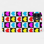 Geruit kleurrijk hartenpatroon Case-Mate iPhone case (Achterkant (horizontaal))