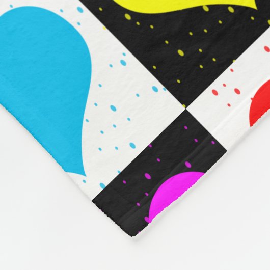 Geruit kleurrijk hartenpatroon fleece deken (Hoek)