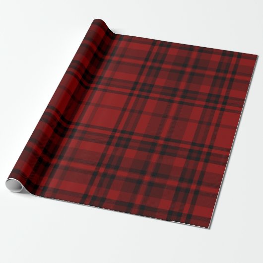 GERUIT LANDELIJK STREEPSPATROON ROOD CADEAUPAPIER (Uitgerold)