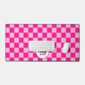Geruit licht heet roze geometrische retro Monogram Bureaumat (Keyboard & Muis)