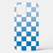 Geruit licht tot donkerblauw ombré patroon Case-Mate iPhone case (Achterkant)