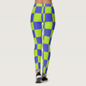 Geruit lichtgroen en blauw leggings (Achterkant)