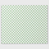 Geruit lichtgroen en wit cadeaupapier (Vlak)