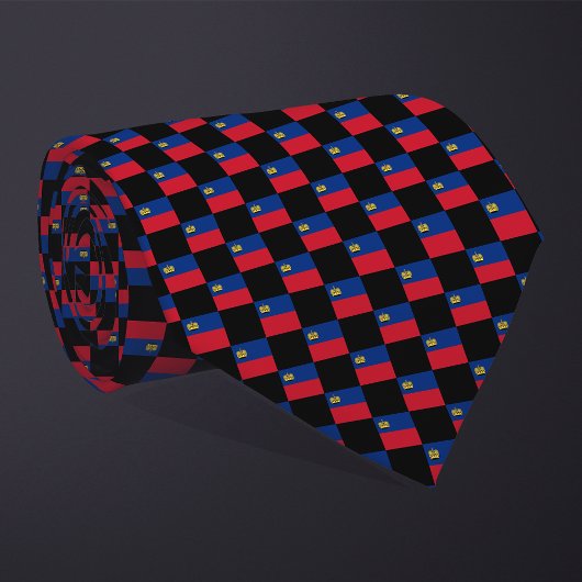 Geruit Liechtensteins vlagpatroon Stropdas