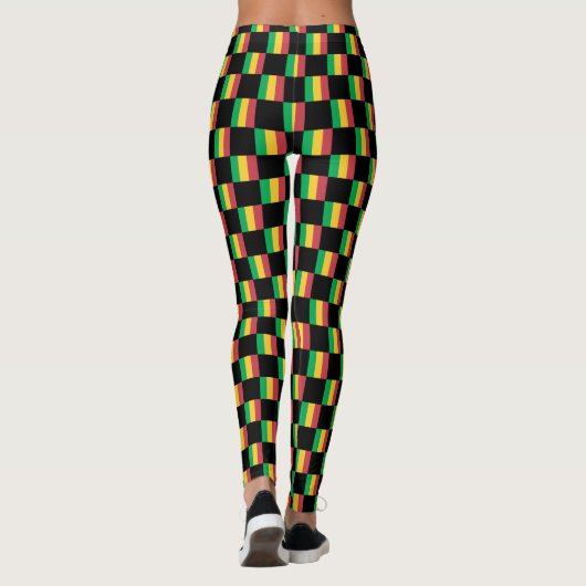 Geruit Mali-vlagpatroon Leggings (Achterkant)