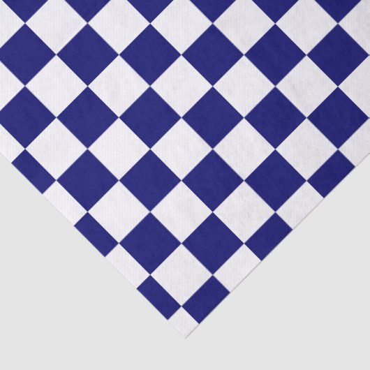 Geruit marinewit tissuepapier (Detail)