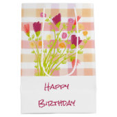 geruit met bloemen medium cadeauzakje (Achterkant)