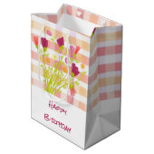 geruit met bloemen medium cadeauzakje (Achterkant Gekanteld)