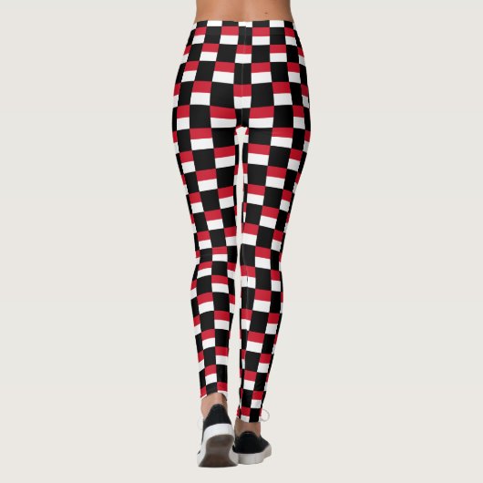 Geruit Monaco-vlagpatroon Leggings (Achterkant)