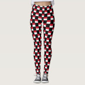 Geruit Monaco-vlagpatroon Leggings (Voorkant)