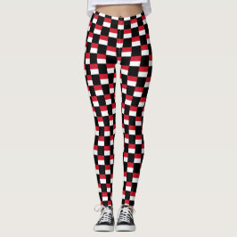 Geruit Monaco-vlagpatroon Leggings