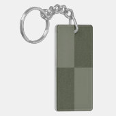 Geruit mos groene acryl Sleutelhanger – aanpassen (Voorkant Links)