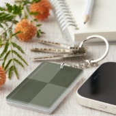 Geruit mos groene acryl Sleutelhanger – aanpassen (Voorkant Rechts)
