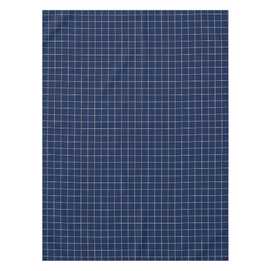 Geruit Navy Katoen Tafelkleed 52 "x7 (Voorkant)