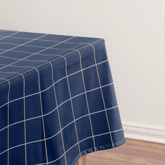 Geruit Navy Katoen Tafelkleed 52 "x7 (Voorbeeld)
